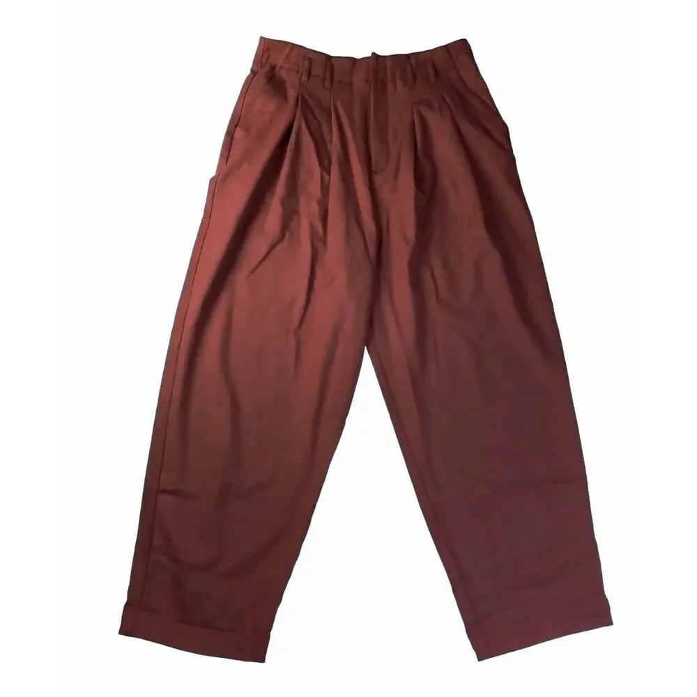 New FREE PEOPLE Calla Tailored Mid-Rise Trousers $108 SIZE 4 Garnet Straight